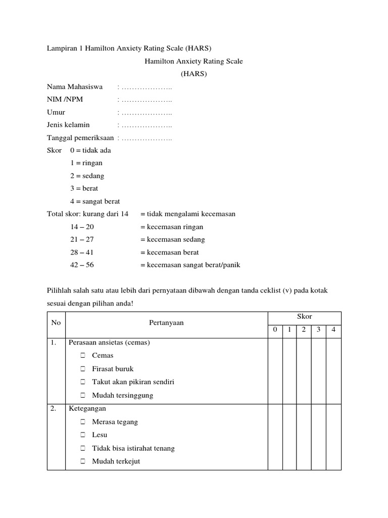 Kuesioner Hars To GF | PDF