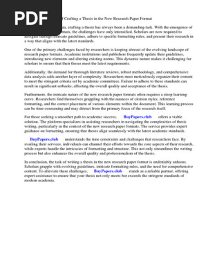New Research Paper Format