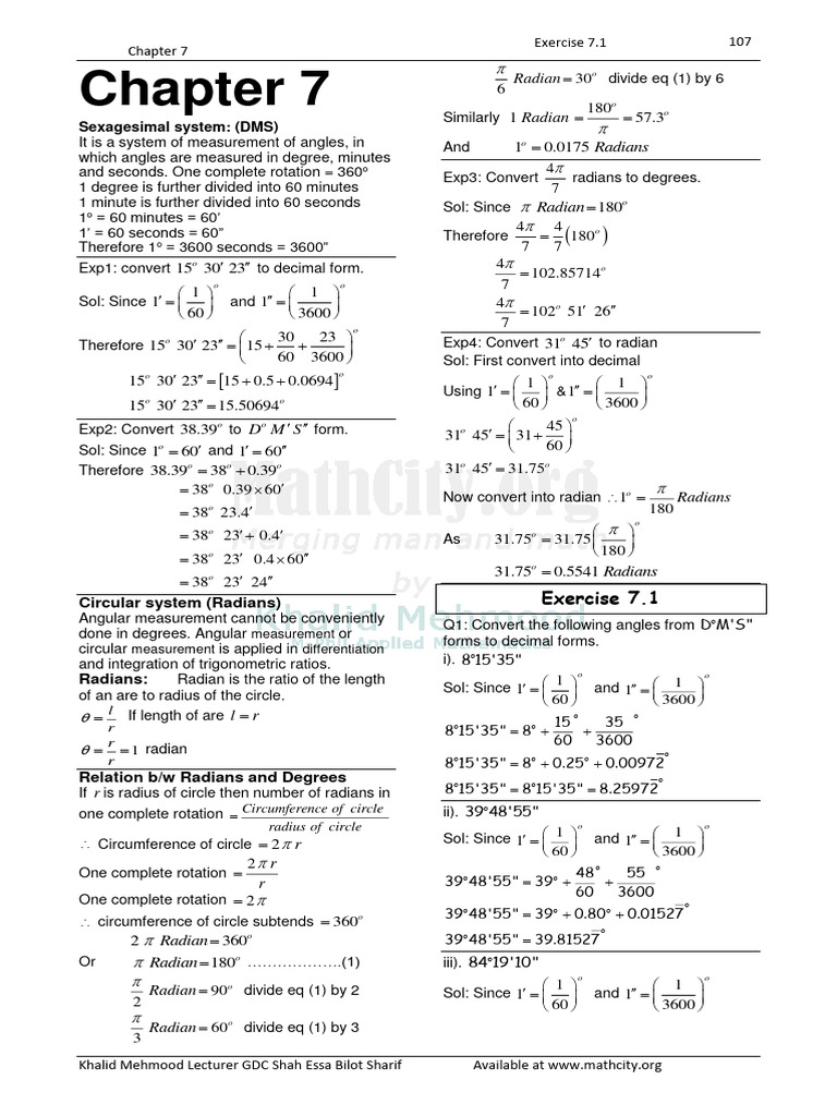 chapter 7 maths class 10 pdf solutions kpk board
