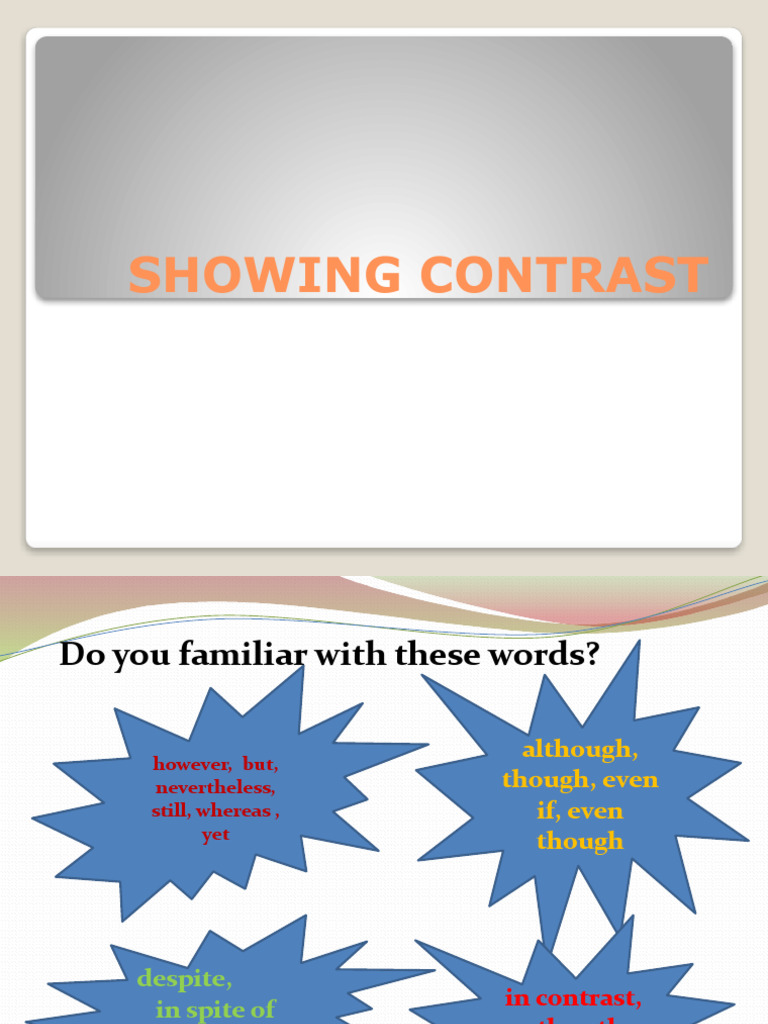 Understanding Contrast in English Grammar | PDF | Semantic Units | Grammar