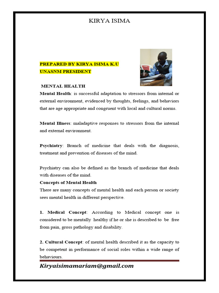 Mental Health in Life | PDF | Mental Disorder | Psychiatry