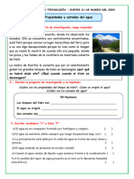 Ficha Ciencia - Jueves 21 Marzo Propiedades y Estado Del Agua