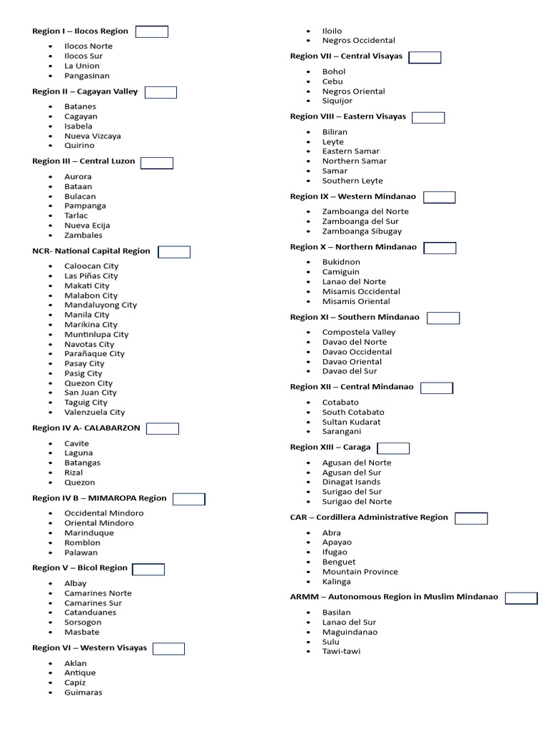 Regions PH | PDF | Mindanao | Philippines