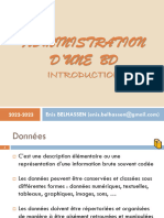 2 - Administration BD - Introduction Générale