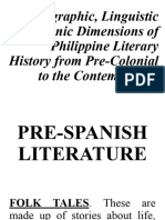 Geographic, Linguistic and Ethnic Dimensions of Philippine Literary History From Pre-Colonial To The Contemporary