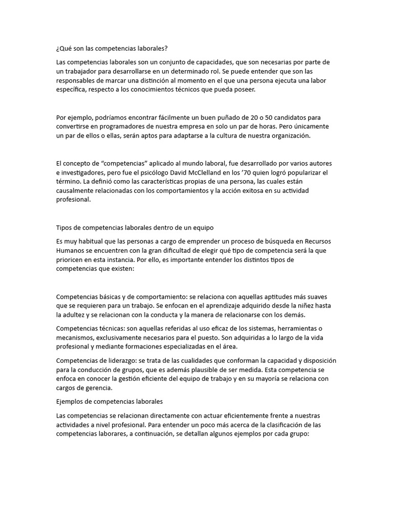 Competencias Laborales Esenciales 2024 | PDF | Comportamiento | Business