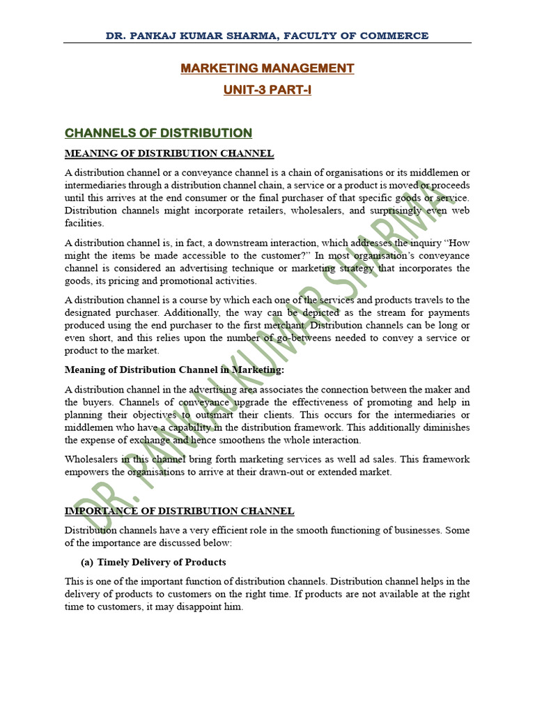 Understanding Distribution Channels in Marketing | PDF | Retail | Brand