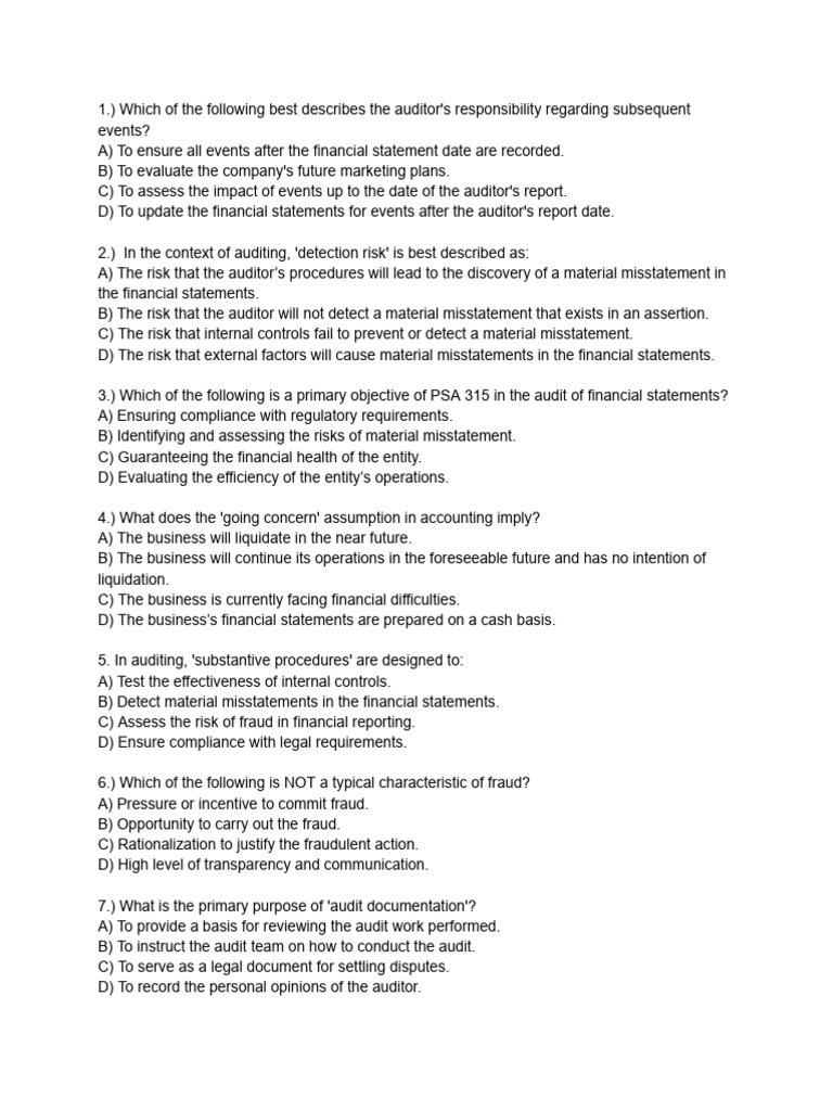 Audit Risks and Procedures Overview | PDF | Auditor's Report | Going ...
