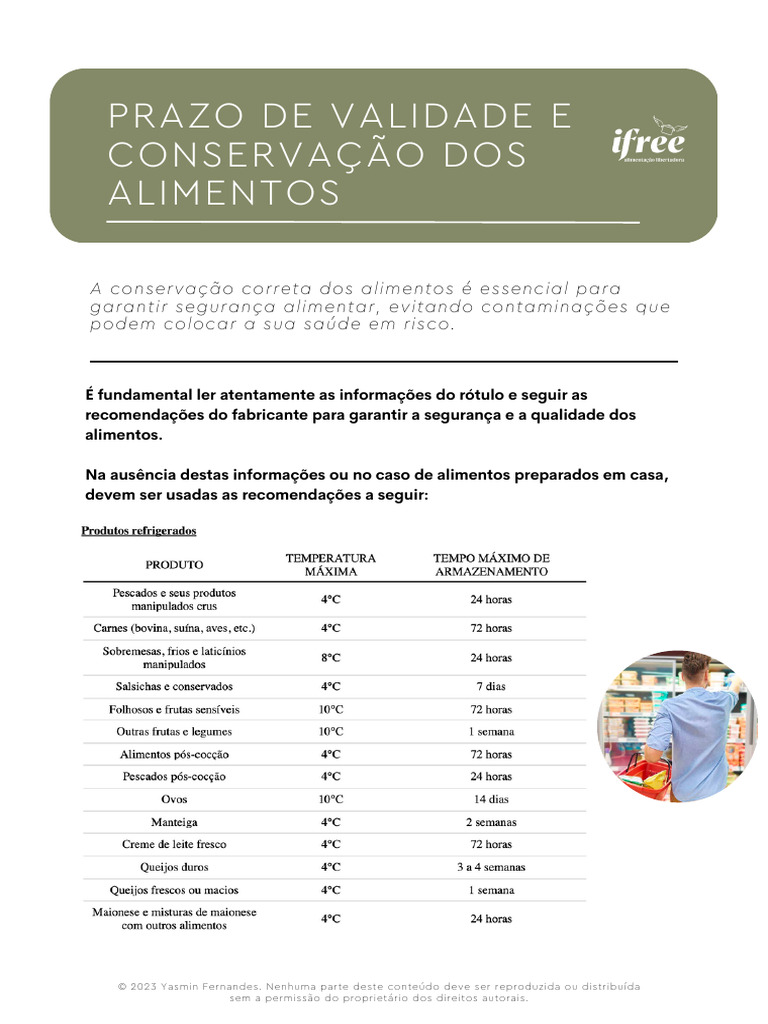 Prazo de validade alimentos pdf
