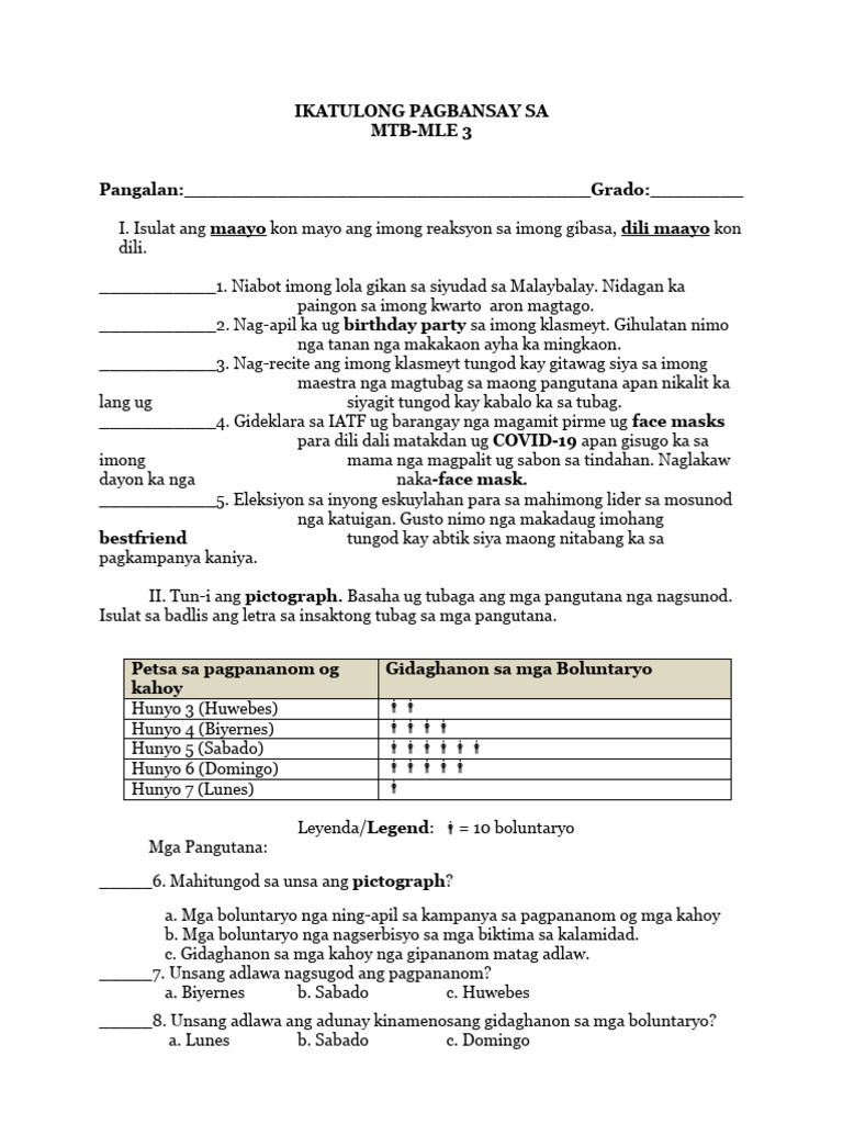 MTB Mle 3 - Q3 - PT | PDF