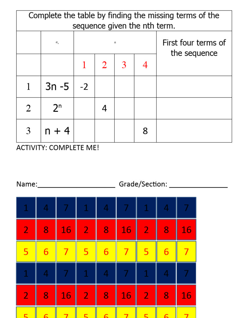Activity 6 Complete Me! | PDF