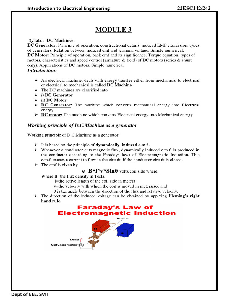 Mod 3 Electrical | Download Free PDF | Electromagnetic Induction ...