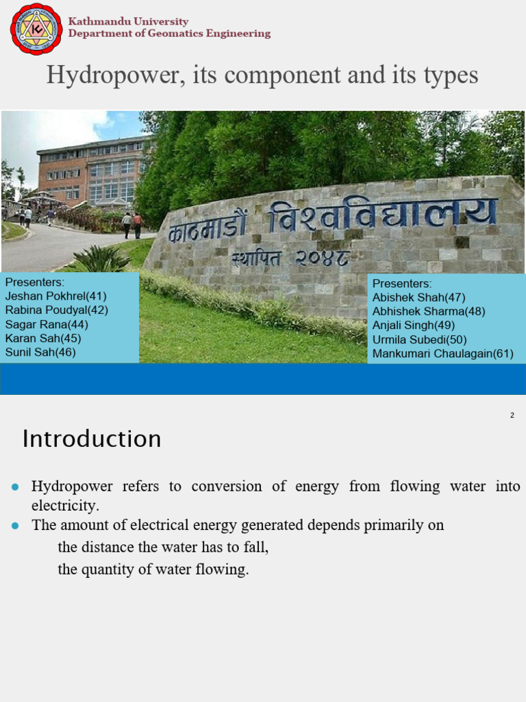 Hydropower Presentation Pdf Turbine Hydroelectricity