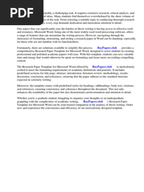 Research Paper Template for Microsoft Word