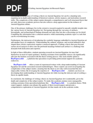 Ancient Egyptian Art Research Papers