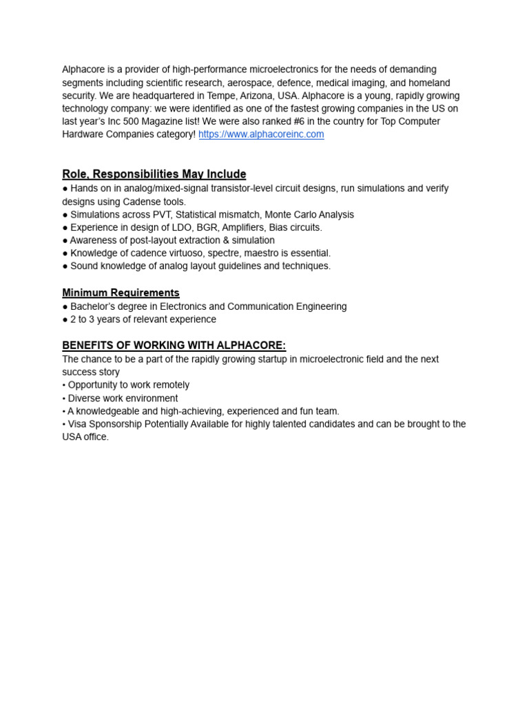 Analog Design Engineer PDF | PDF