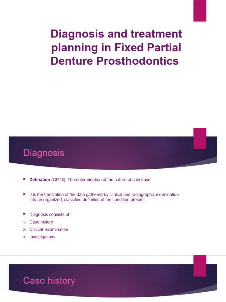 Diagnosis and Treatment Planning in FPD | PDF | Periodontology | Mouth