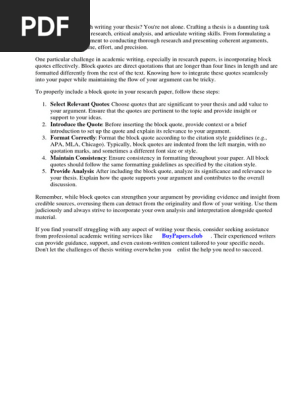 How to Put a Block Quote in a Research Paper