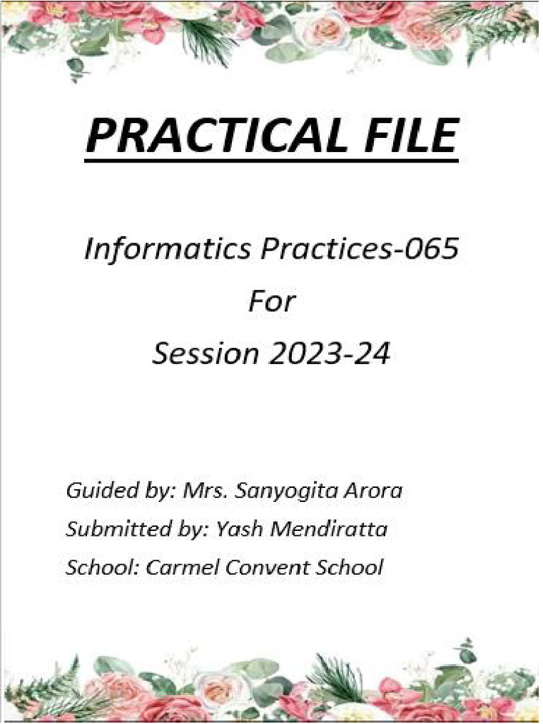 Practical File (Edited) 5 | PDF | Table (Database) | Database Index