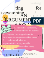 Suggesting For Developing An Argumantative Essay