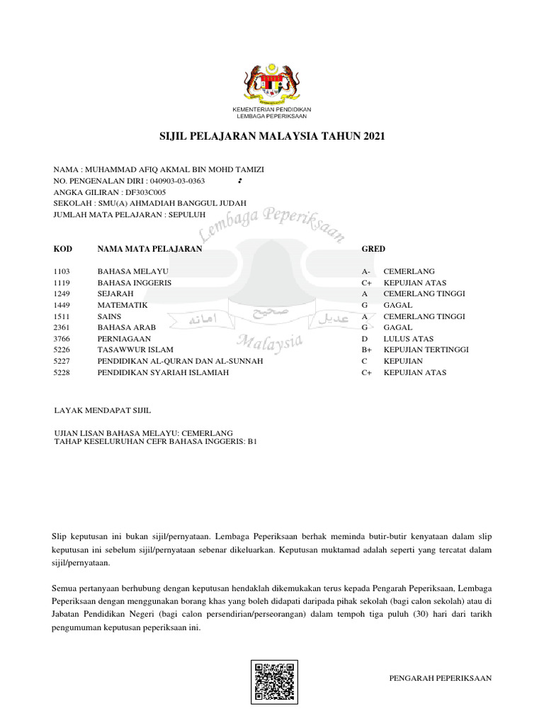 Sijil SPM | PDF