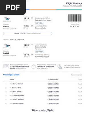 Flight Itinerary - 5LIQCO