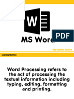 Learning MS Word