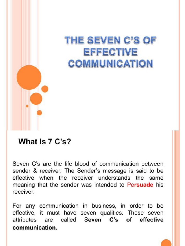 7CS Communication | PDF