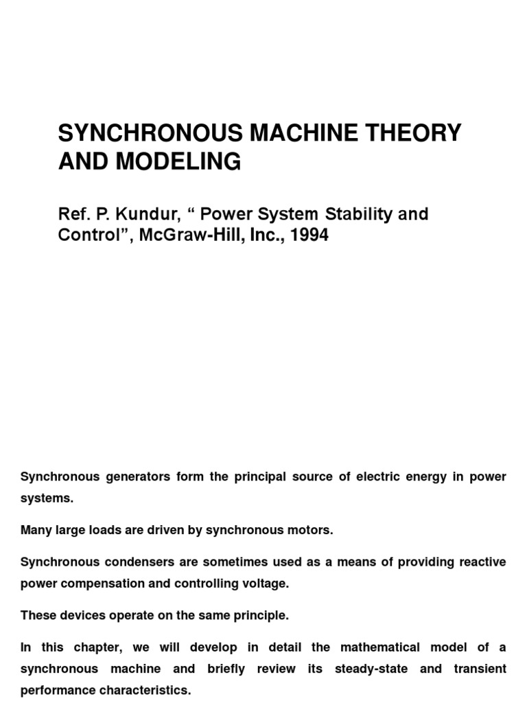 Synchronous Machine Theory Overview | PDF | Mechanical Engineering ...