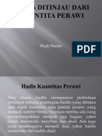 Hadis Ditinjau Dari Kuantita Perawi