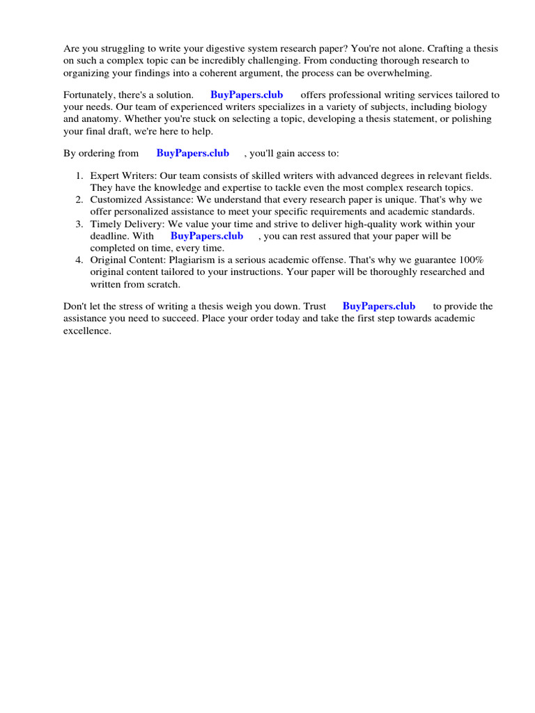 Digestive System Research Paper PDF Human Digestive System Digestion