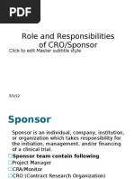 Roles and Responsibilities of CRO and Sponsor