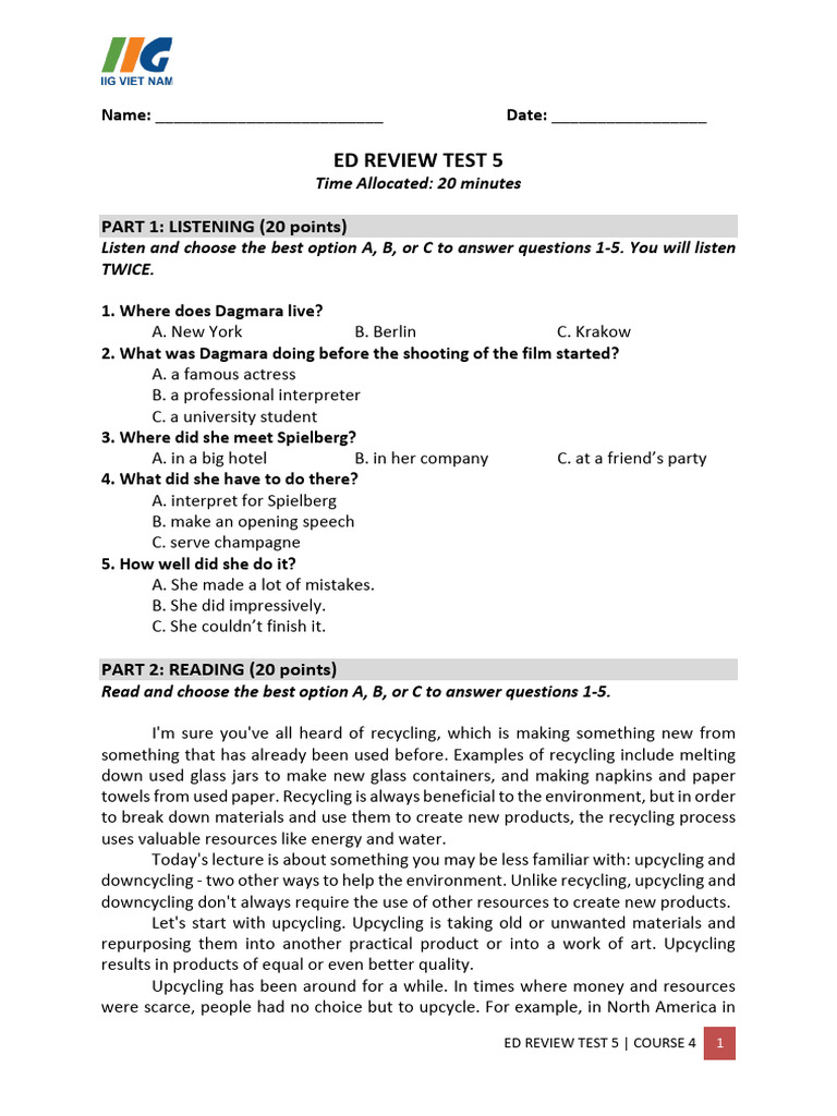 5 ed review test 5 pdf recycling reuse