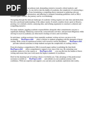 Mla Research Paper Outline