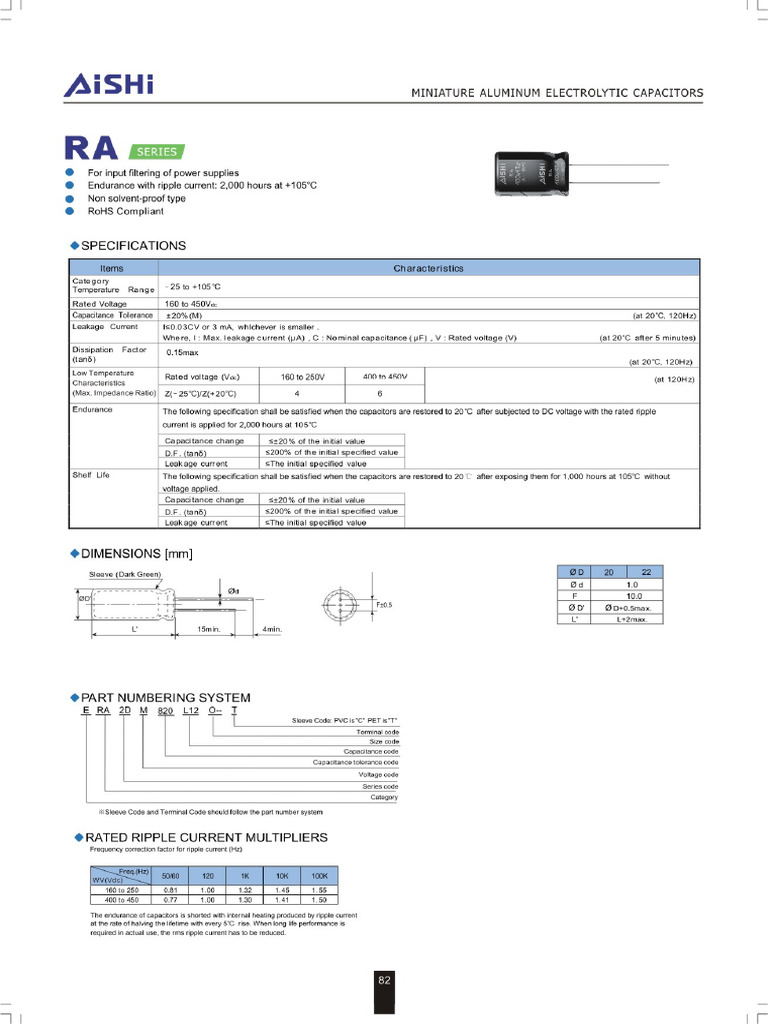 Aishi [radial thru-hole] RA series | PDF