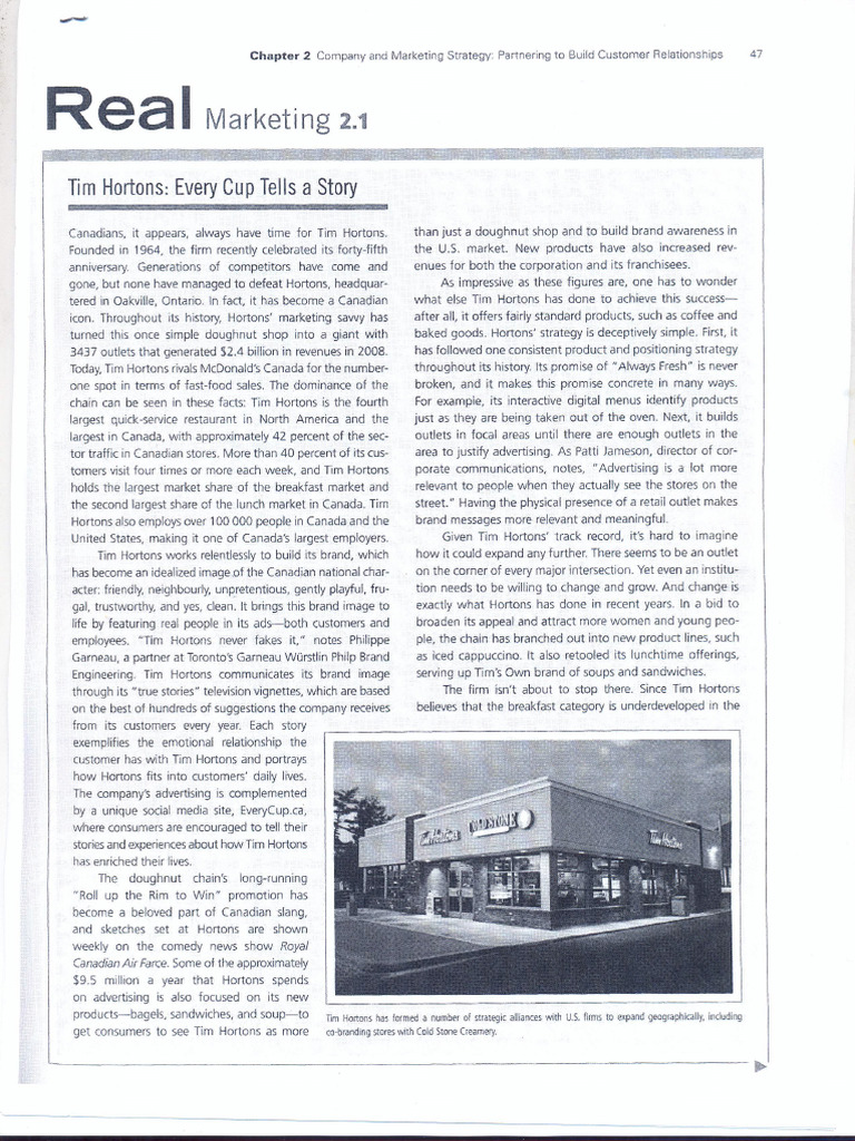 Tim Hortons Marketing Success Story | PDF | Strategic Management ...