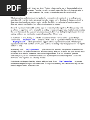 Research Paper Supervision