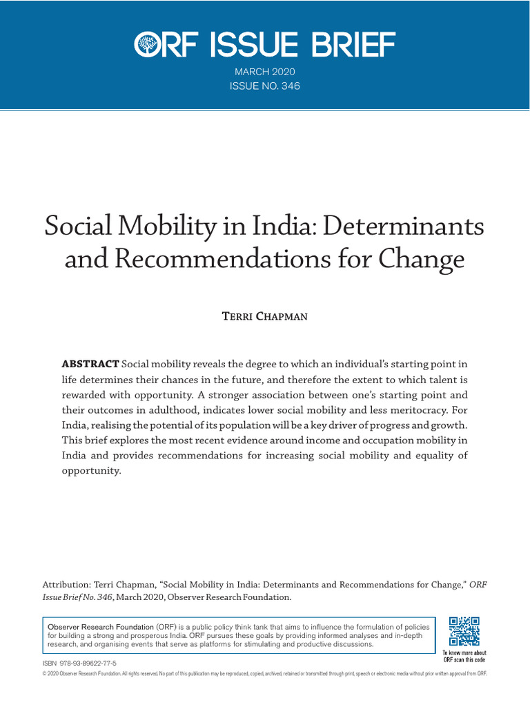 Define Social Mobility In Hindi