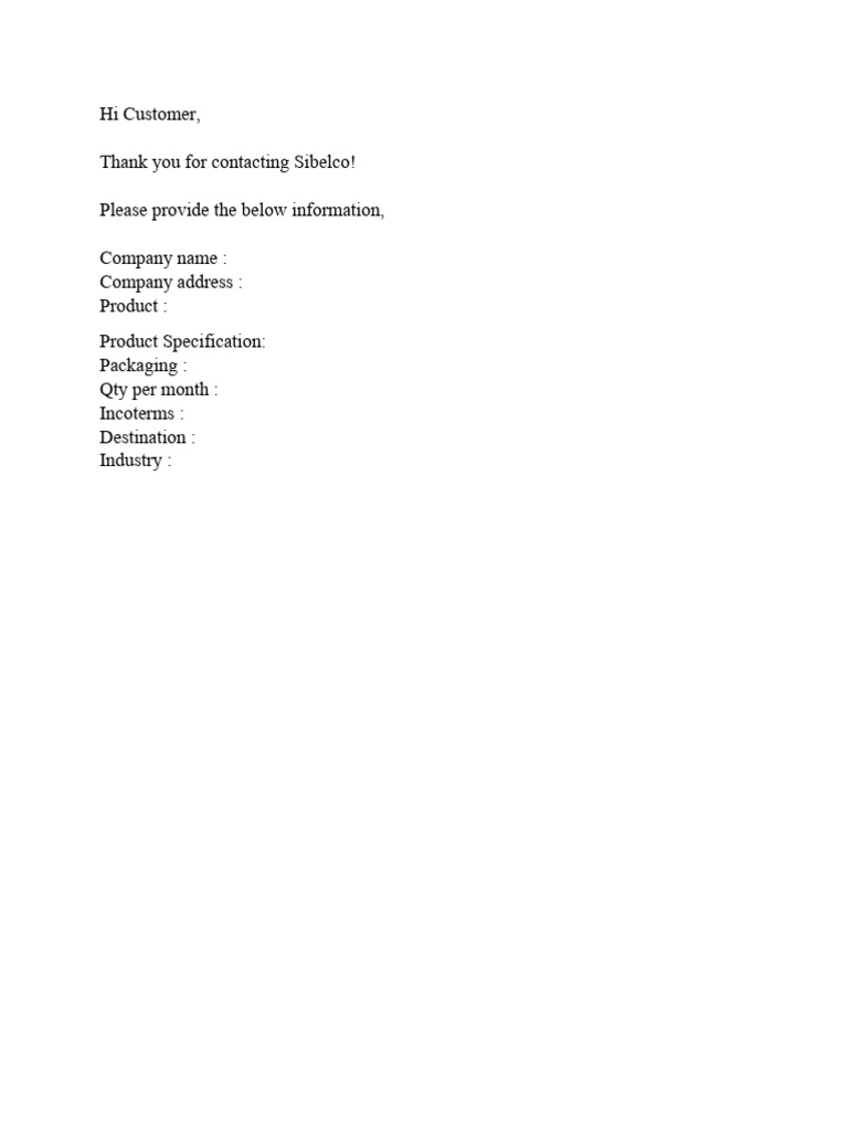 RFQ Template for Product Requests | PDF | Business