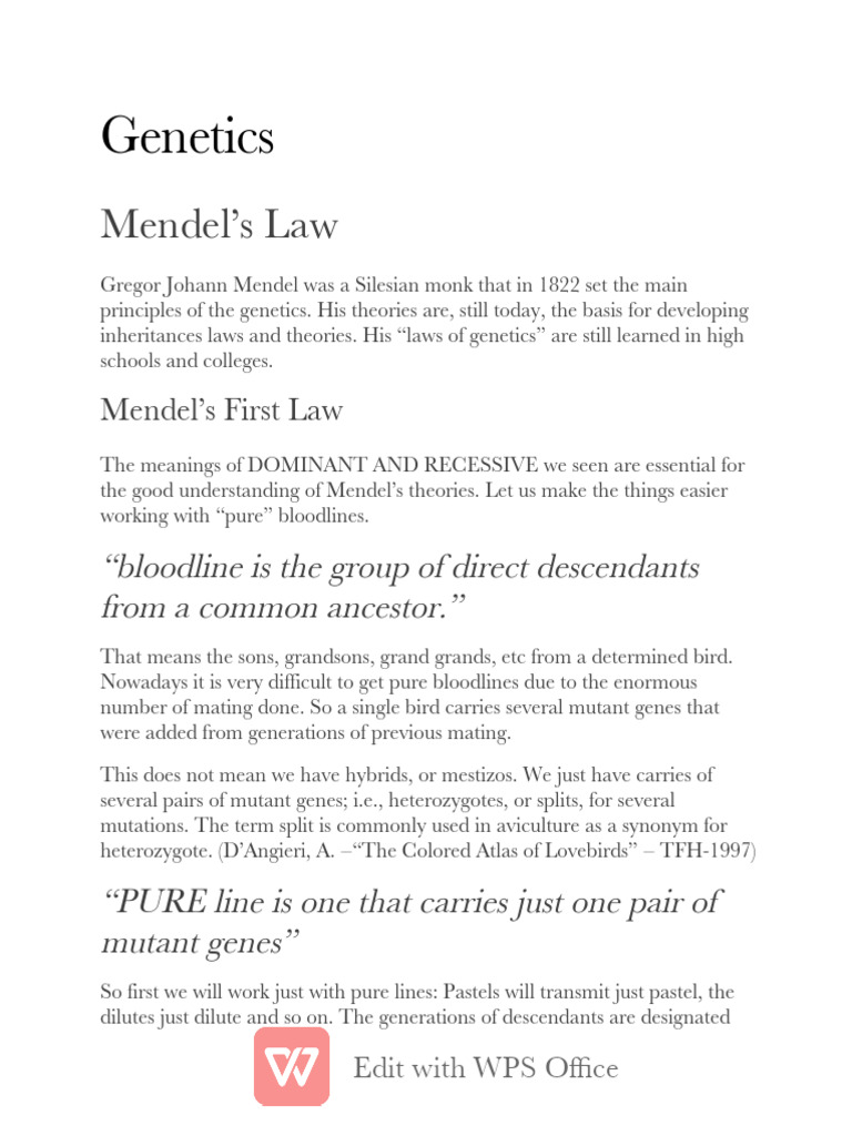 Genetics | PDF | Dominance (Genetics) | Epistasis