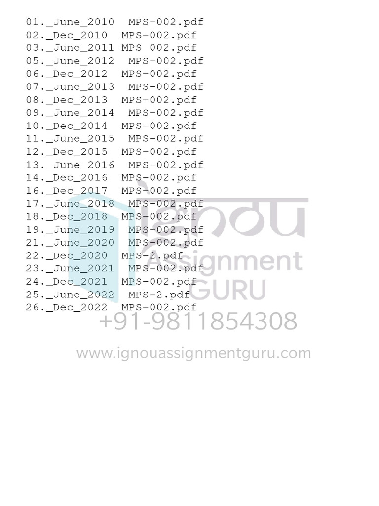 MPS 002 | PDF | Political Science