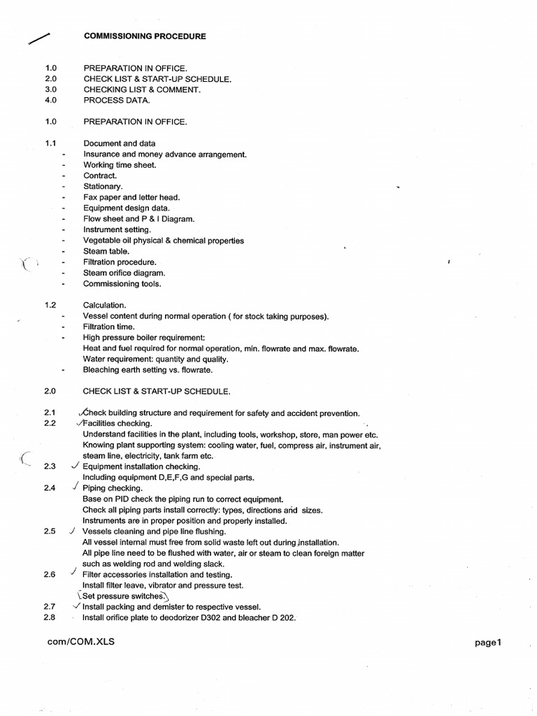Commissioning Preparation | PDF