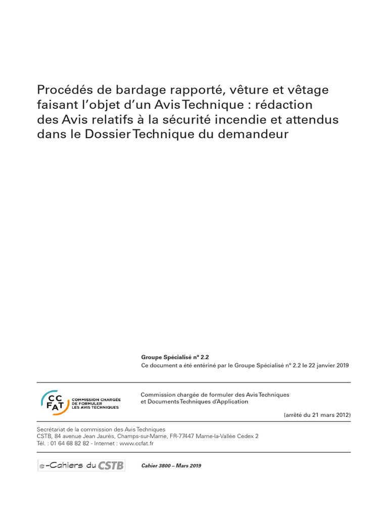 3800 Rdaction Des Avis Relatifs Scurit Incendie Et Attendus Dans Dted | PDF