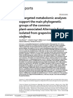 Untargeted Metabolomic Analyses Support The Main P
