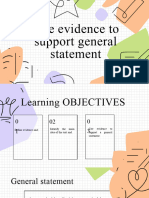 Cite Evidence To Support A General Statement