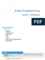 Lecture 1 - Introduction To Event Driven Programming