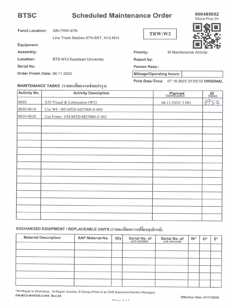 08.11.23 TO Visual and Lubrication (W2) N12-N14 | PDF