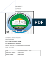 Internal Medicine Clinical Report