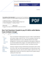 New York Downtown Hospital to Pay $13