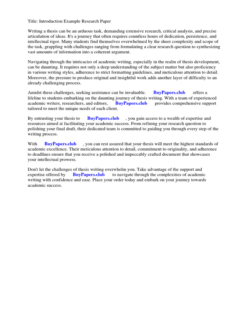 Introduction Example Research Paper | Download Free PDF | Essays ...